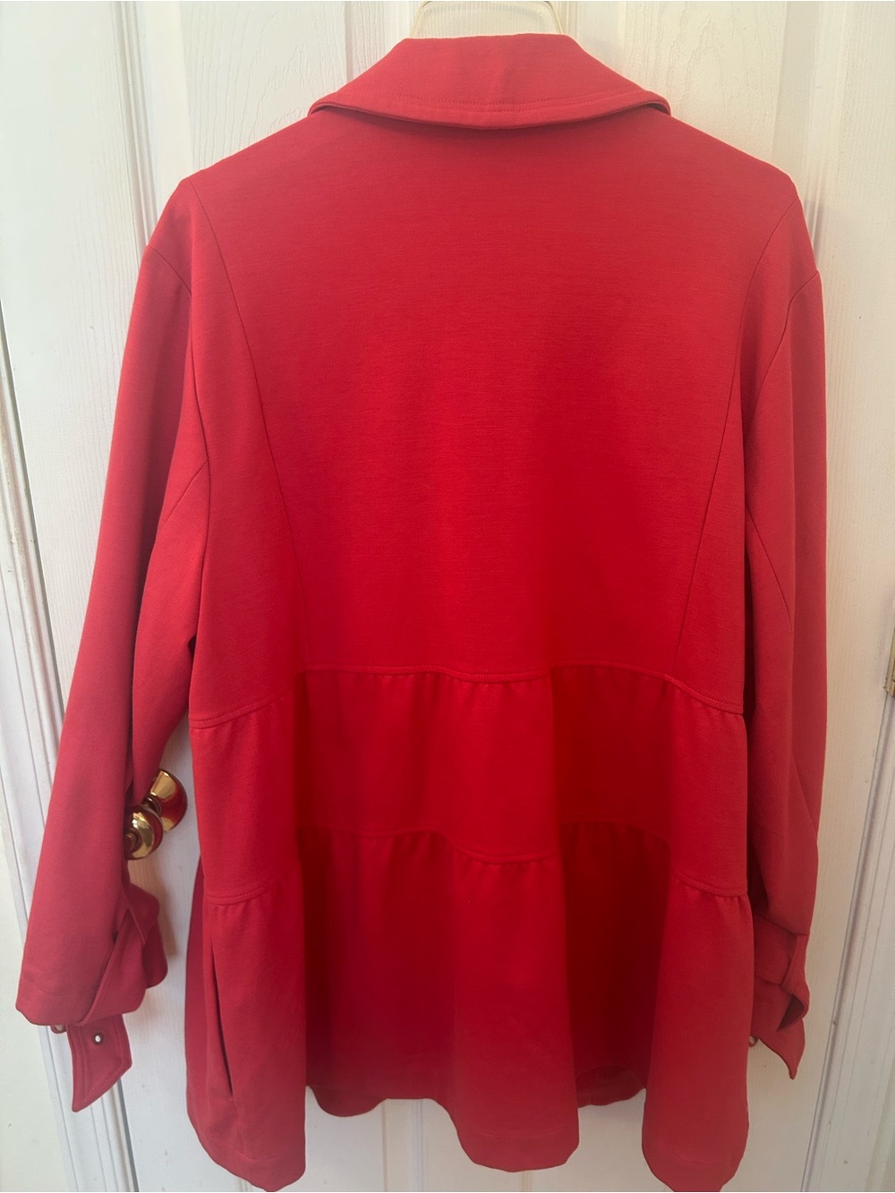INC International Concepts Coral Double-Breasted Pea Coat with Gold Buttons - Picture 4 of 5